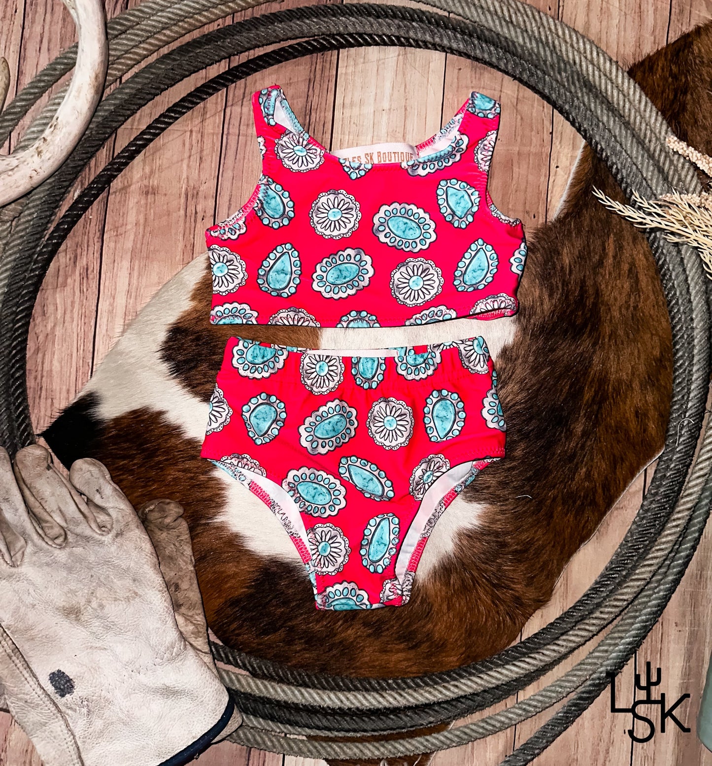 Pink Concho Bikini Swim Set