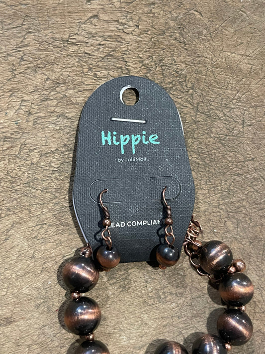 Bronze Necklace Earring Set