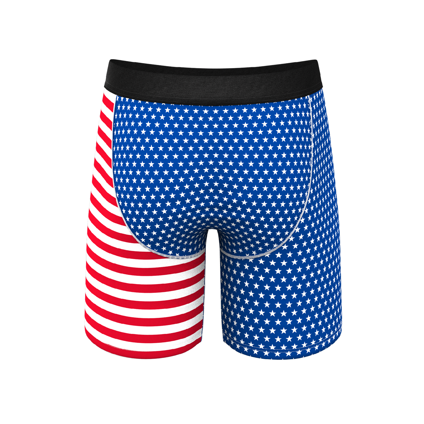 The Ellis Island | USA Flag Long Leg Ball Hammock® Pouch Underwear With Fly