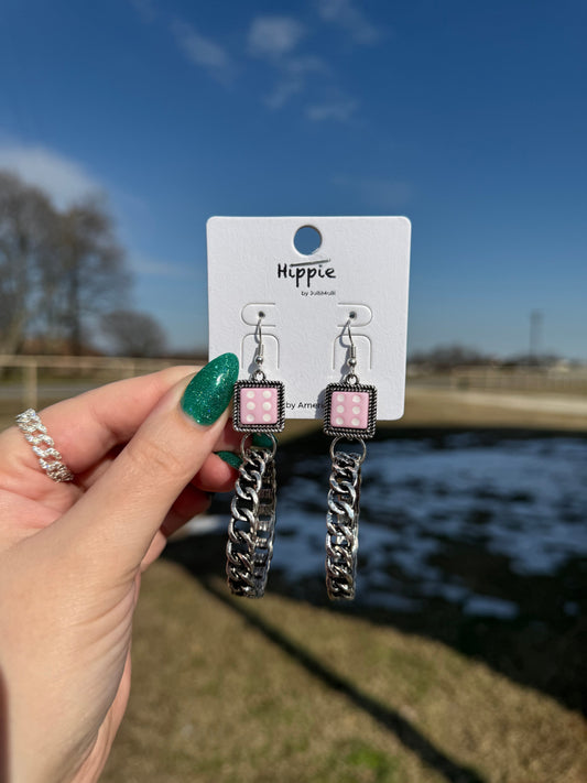 Dice Hoop Earrings
