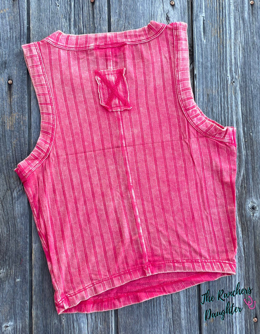 Cropped Vintage Fushia Savannah Tank