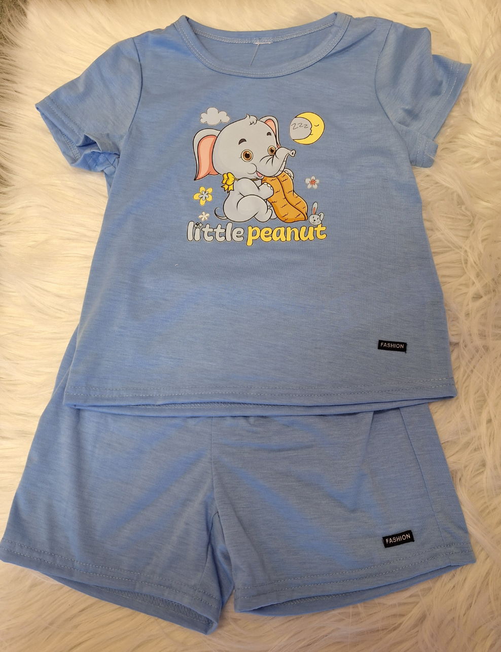 2 PCS Blue Short Set