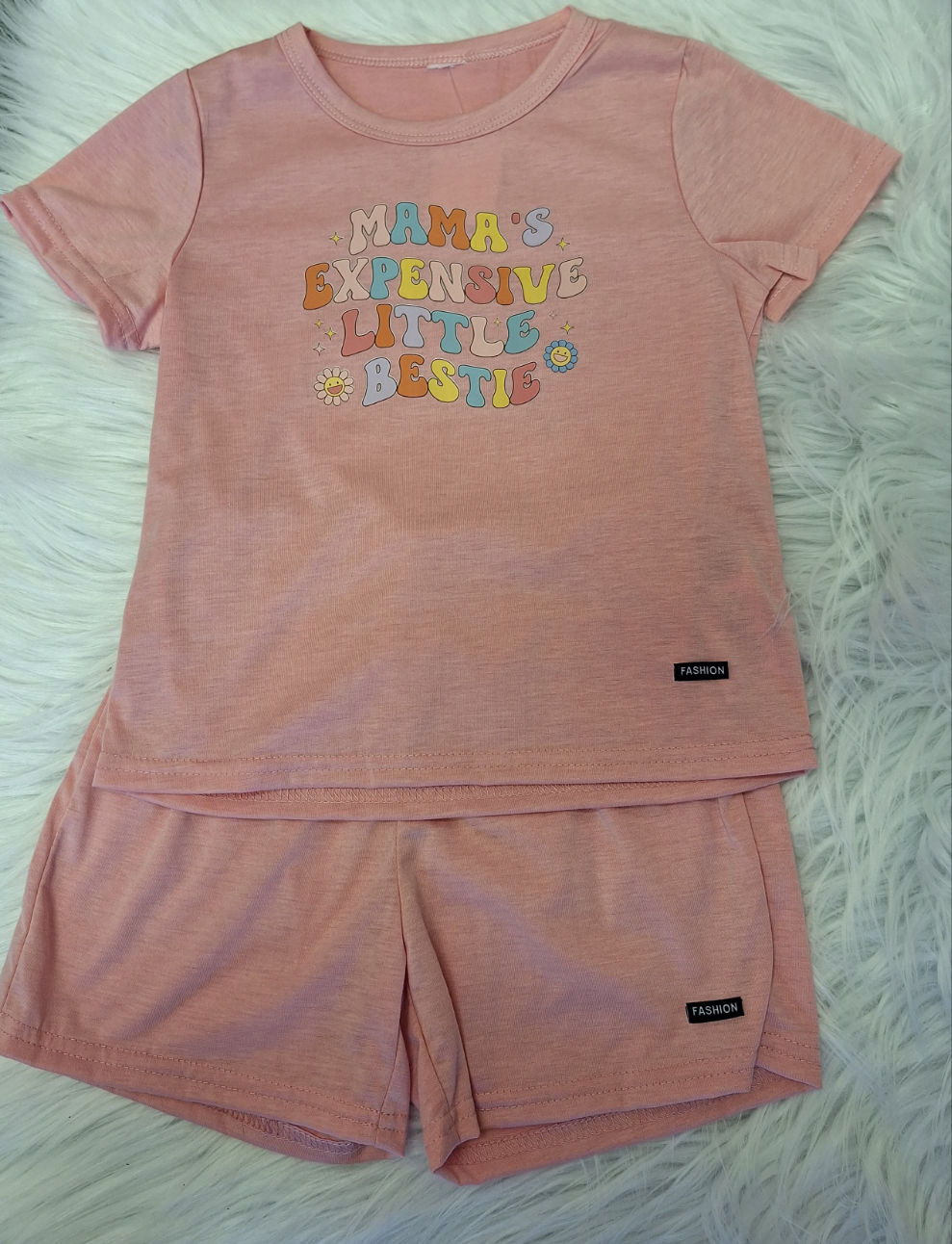 2 PCS Pink Short Set