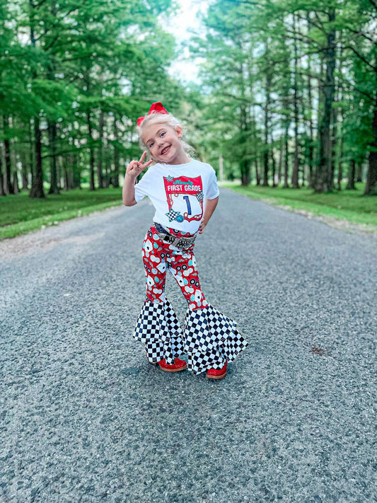 Red Cowgirl Luck Double Bell Bottoms
