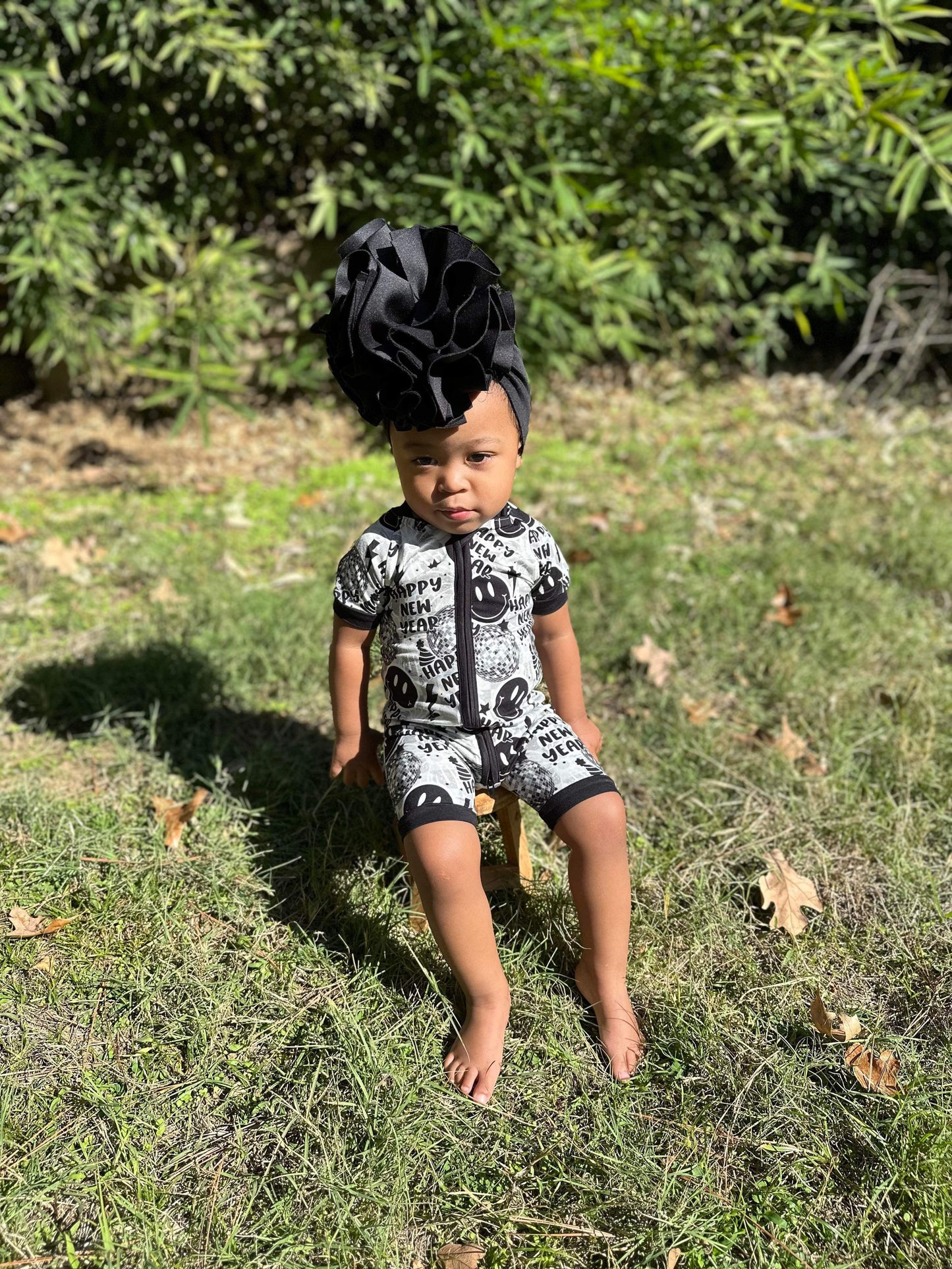 Happy New Year Bamboo Shortie Romper (FINAL SALE)