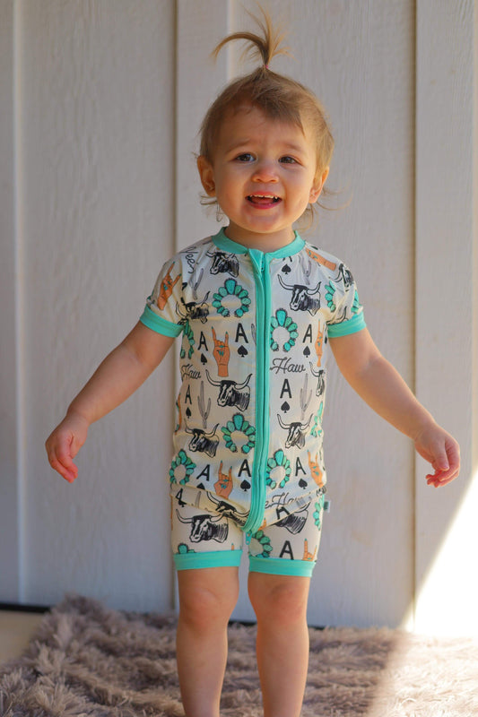 Yeehaw Bamboo Shortie Romper (FINAL SALE)