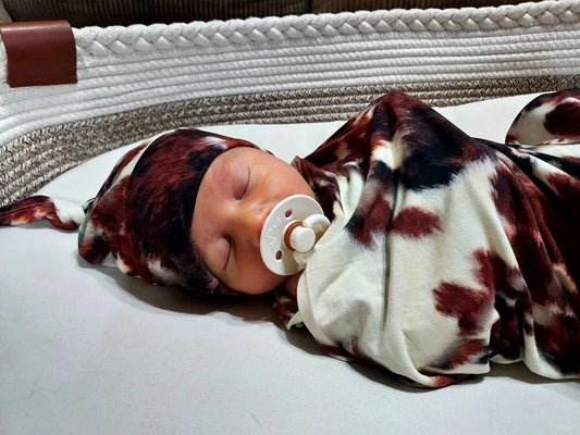 Brown Cow Print Bamboo Swaddle/Light Weight Blanket (FINAL SALE)