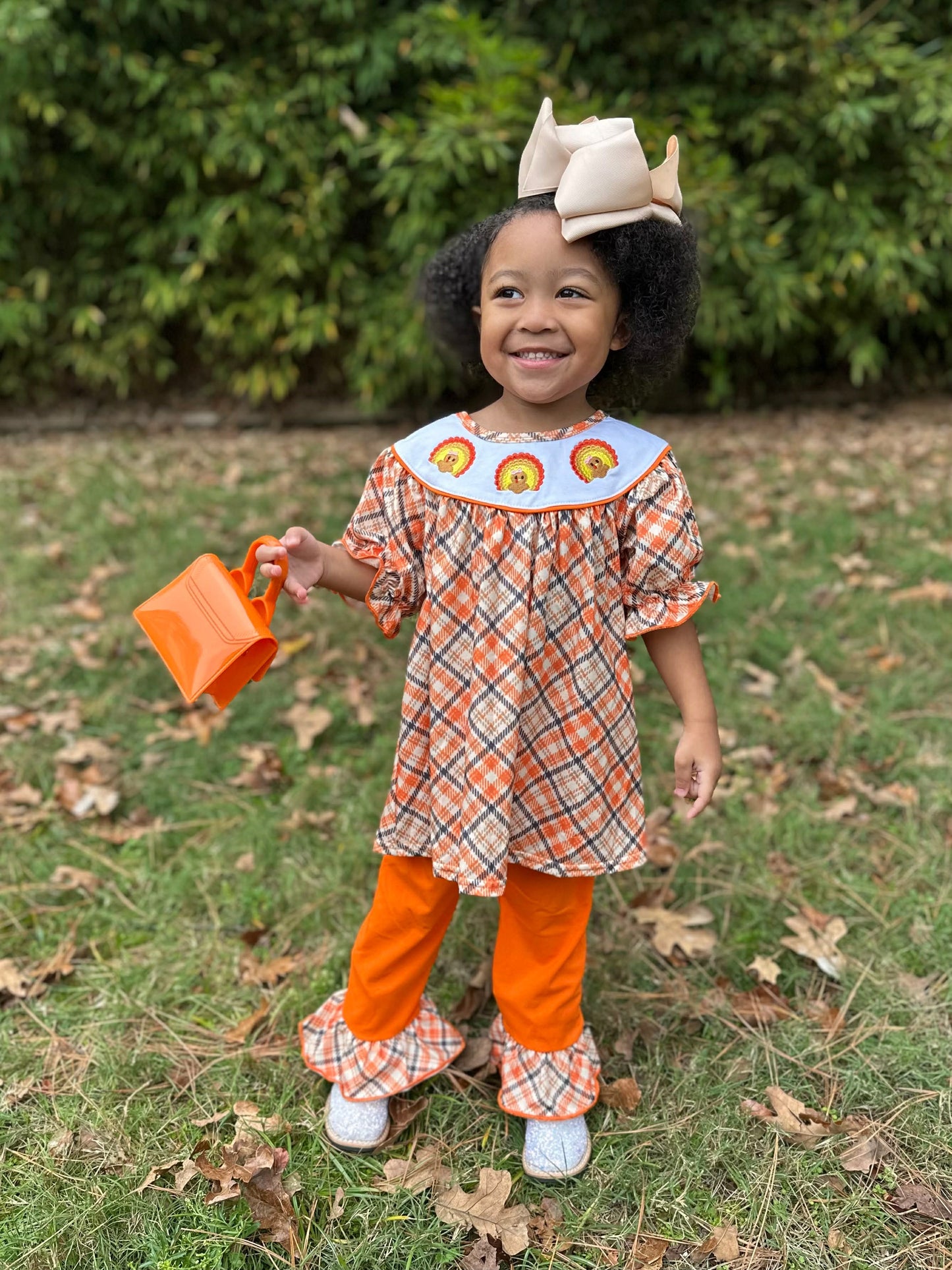 Orange Plaid Thanksgiving Set (#12)