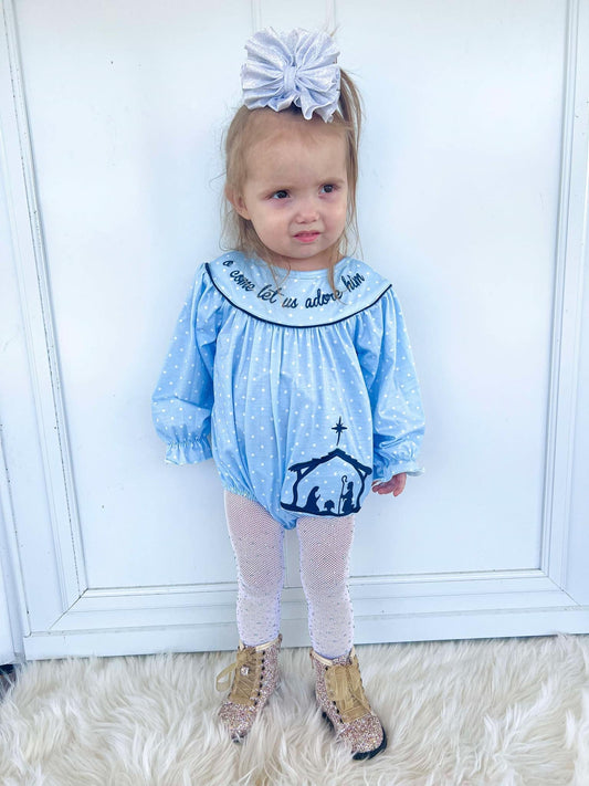 Adore him embroidery Romper