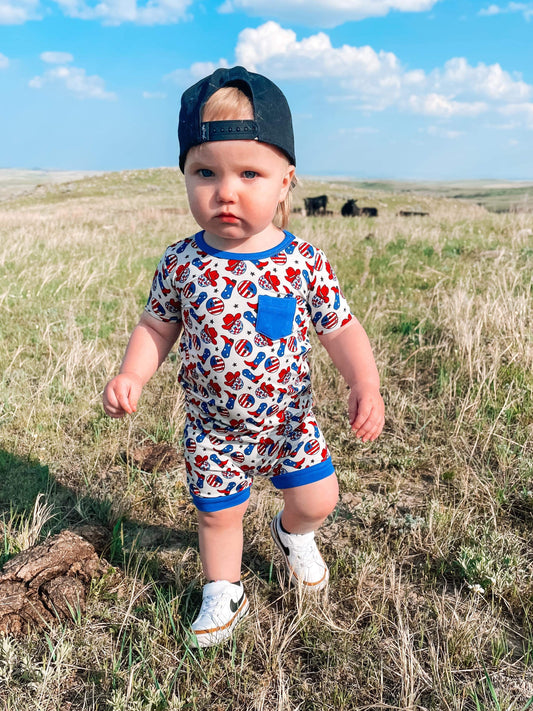 Party In The USA Bamboo Sleep Short Set (FINAL SALE)