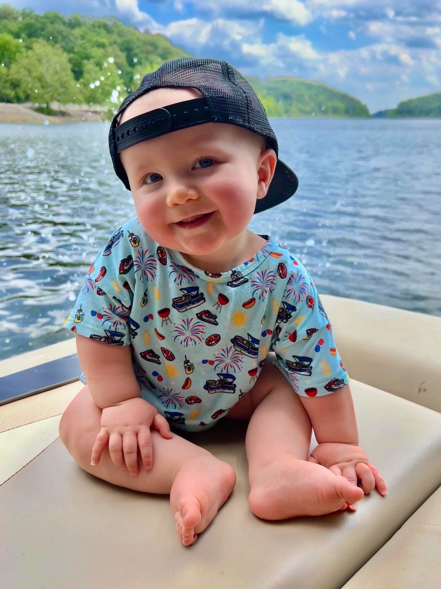 On The Pontoon Oversized Bamboo Romper (FINAL SALE)