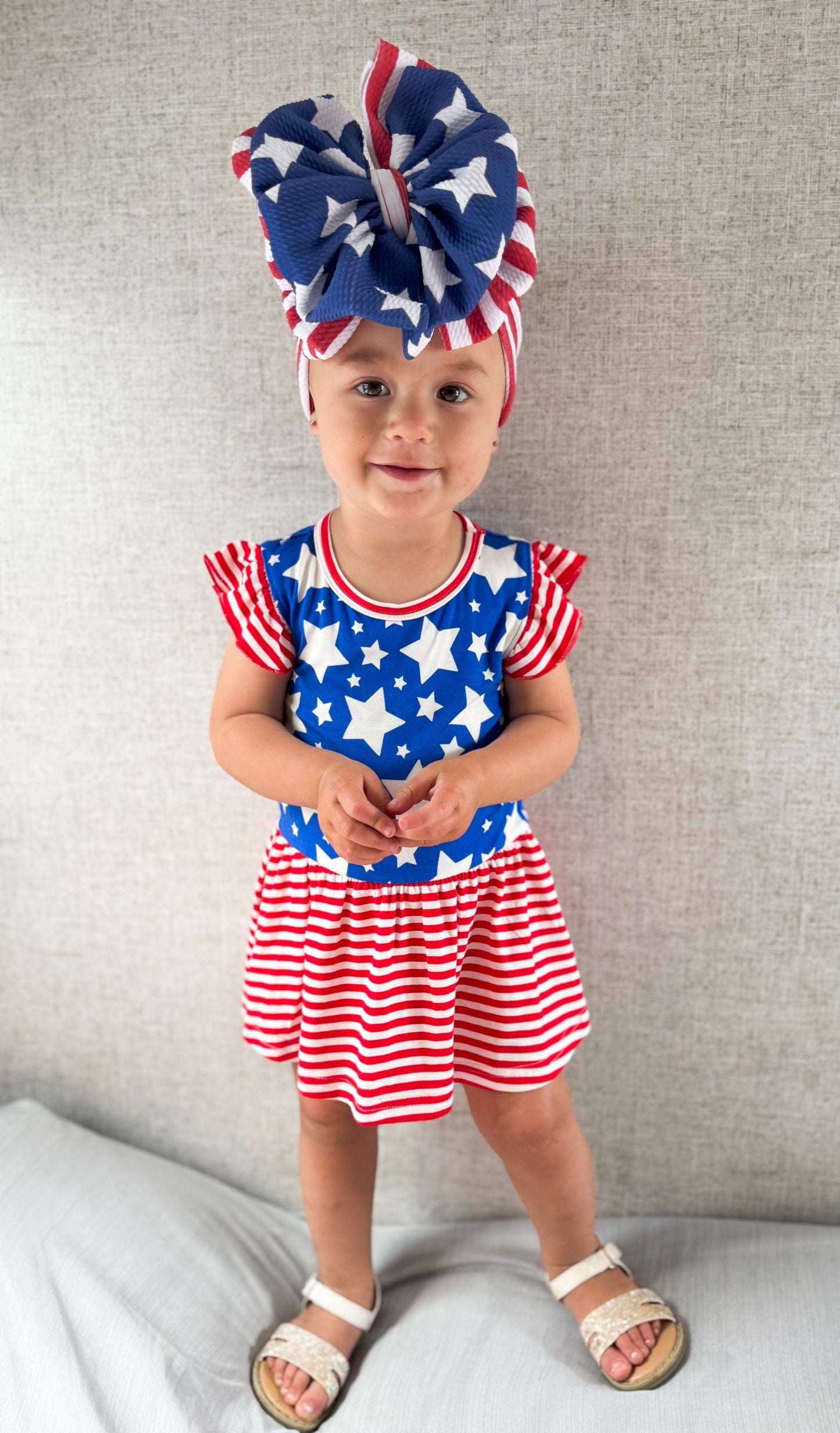 Star Spangled Cutie Bamboo Skirted Romper (FINAL SALE)