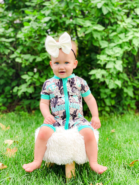 Yeehaw Cowboy Bamboo Shortie Romper (FINAL SALE)
