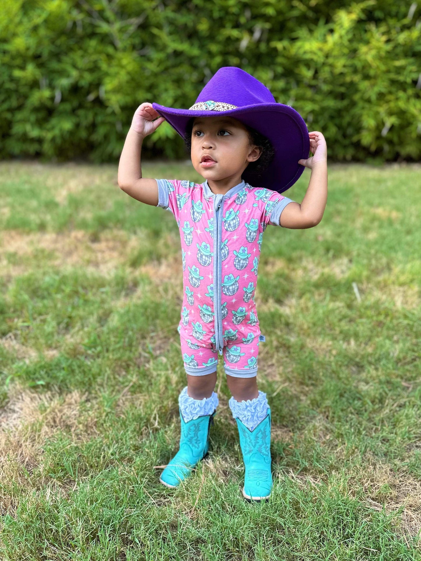 Disco Cowgirl Bamboo Shortie Romper (FINAL SALE)