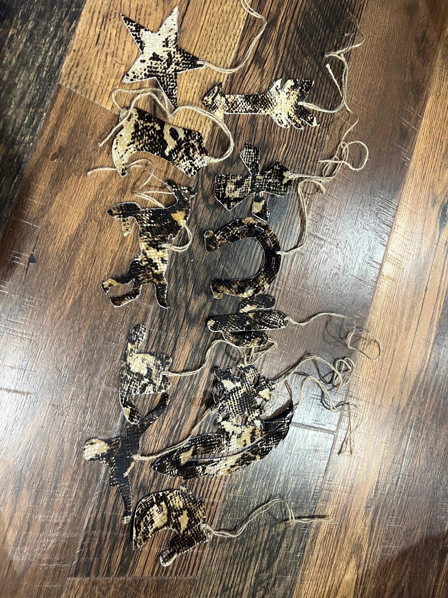 Snake Skin Cowhide Leather Christmas Ornaments