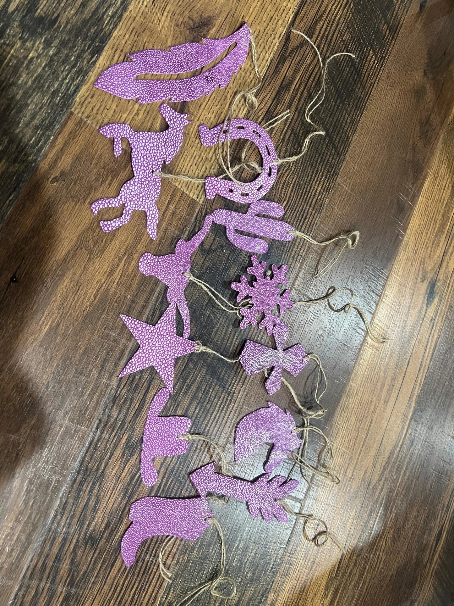 Purple Leather Christmas Ornament