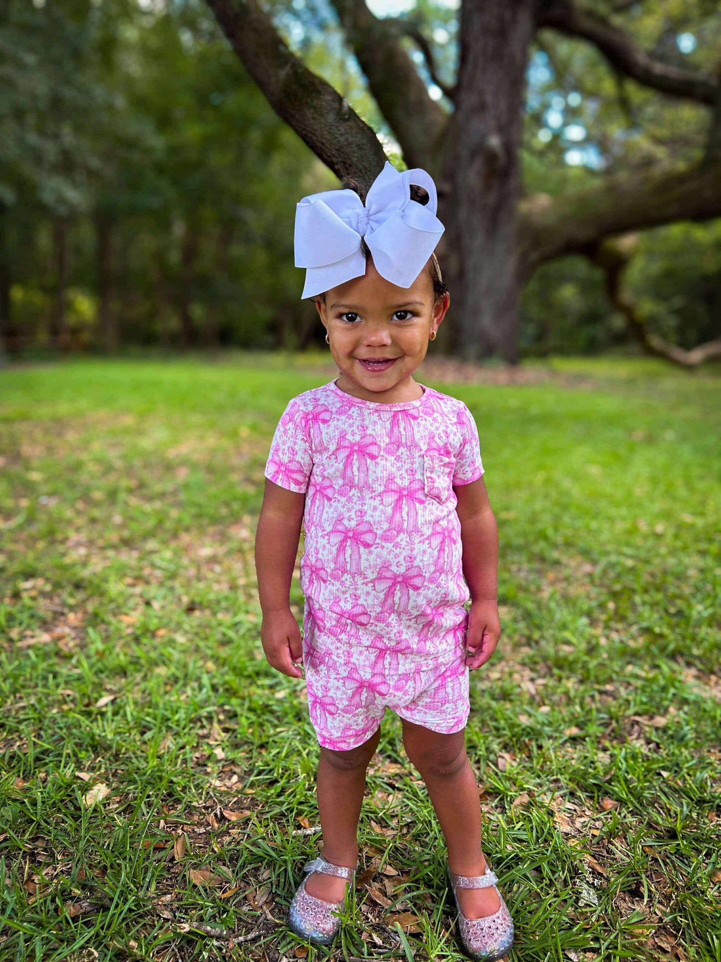 Blooming Bows Bamboo Short Set