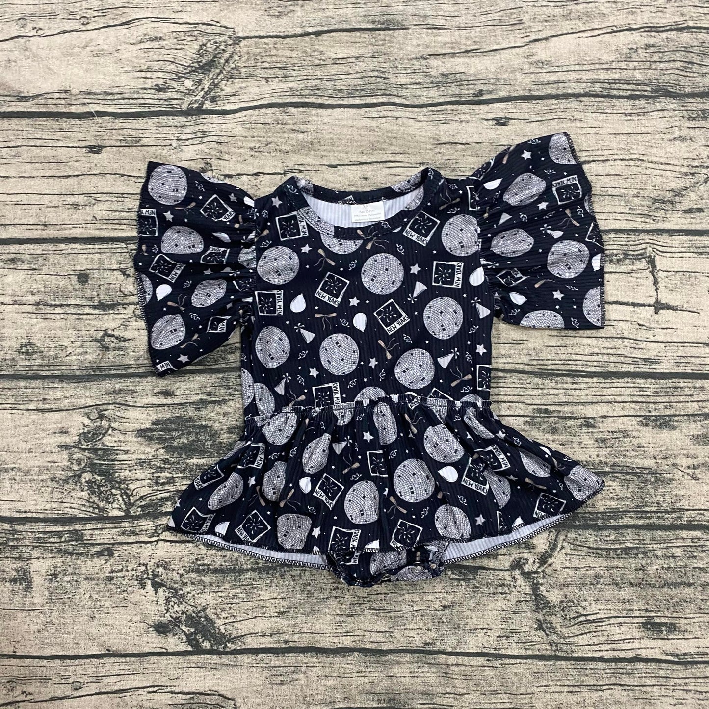 New year party ribbed skirted romper