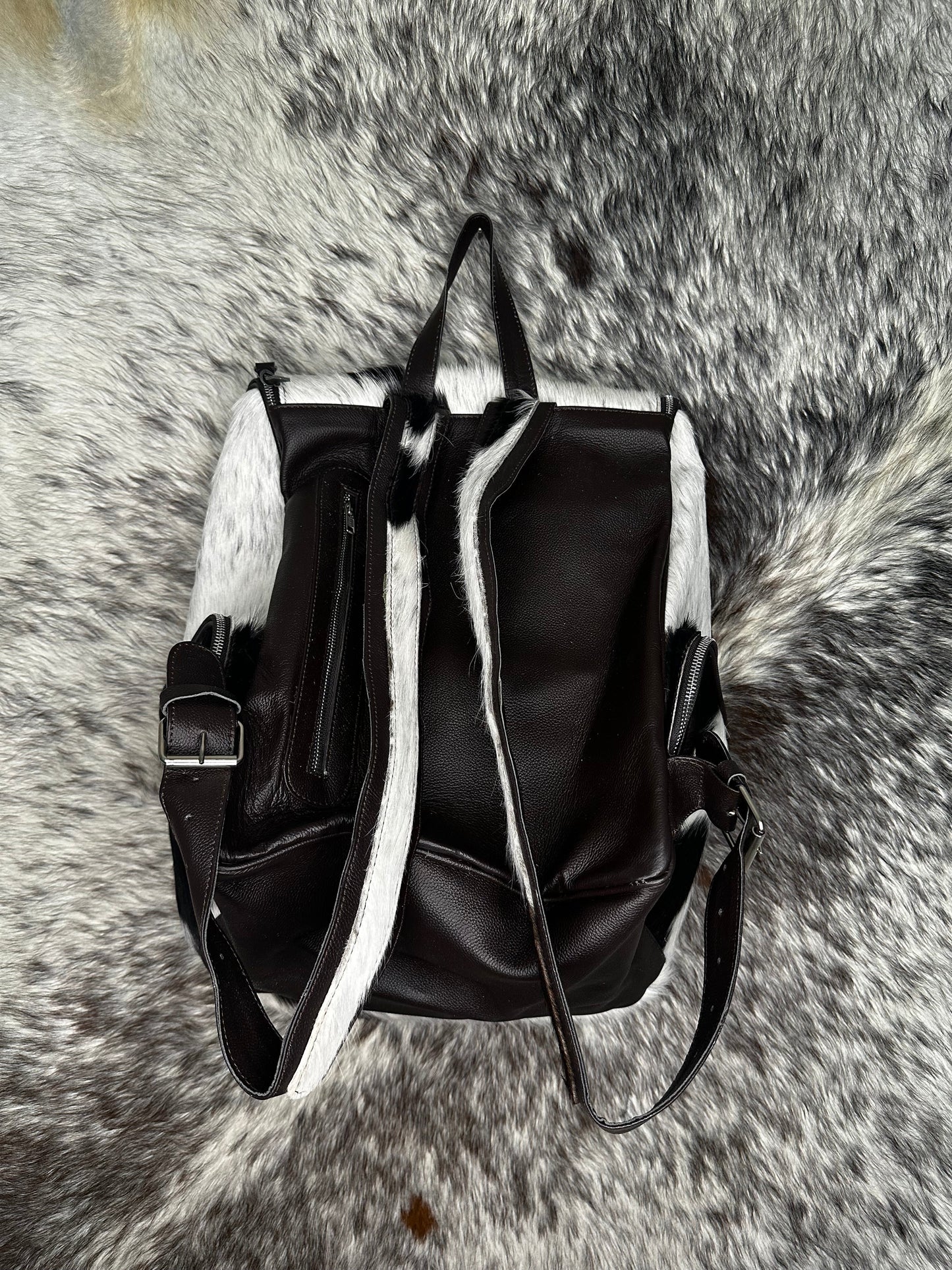 Black Cowhide Backpack