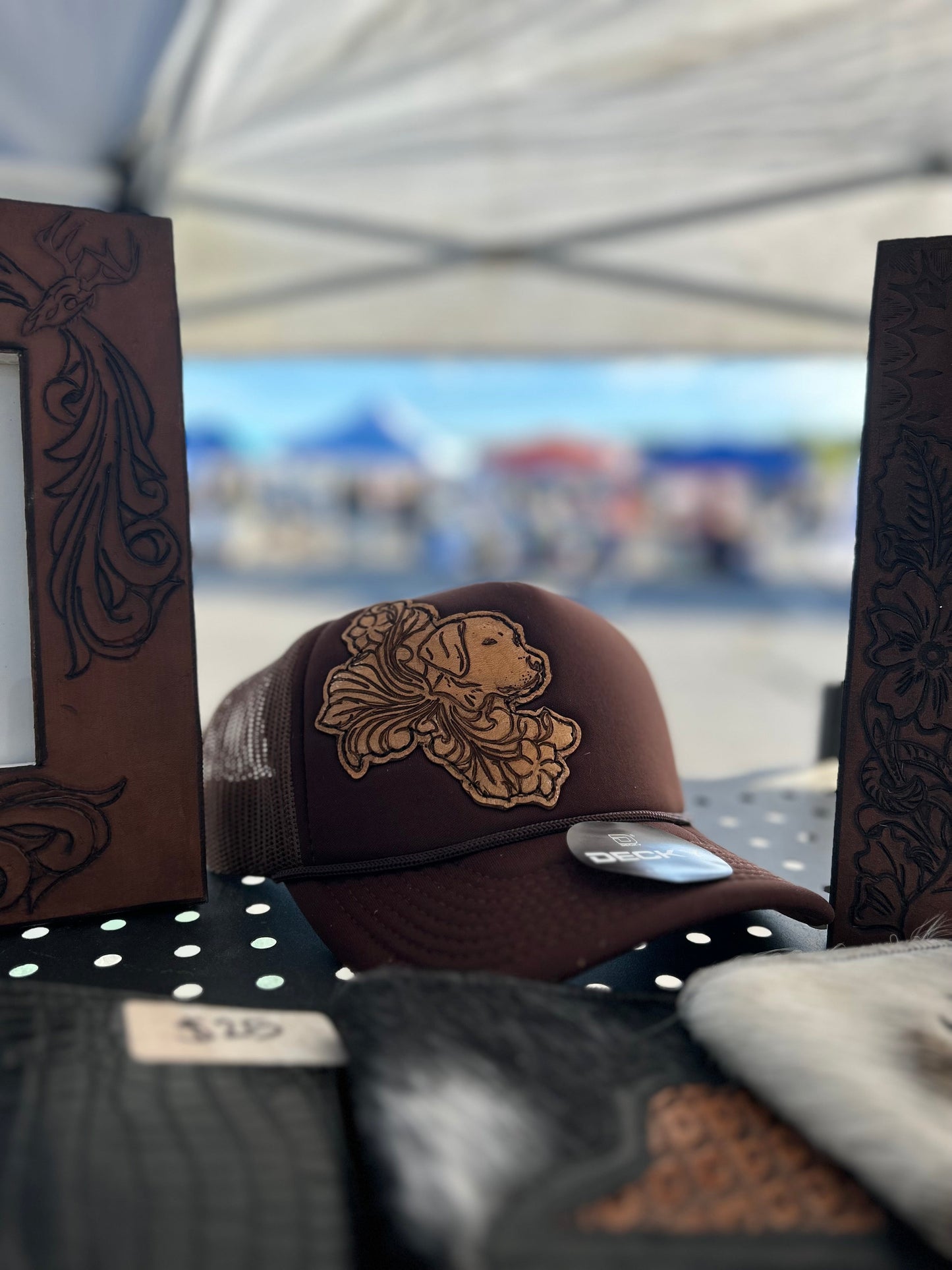 Handmade Leather Tooled Customized Western Trucker Hats