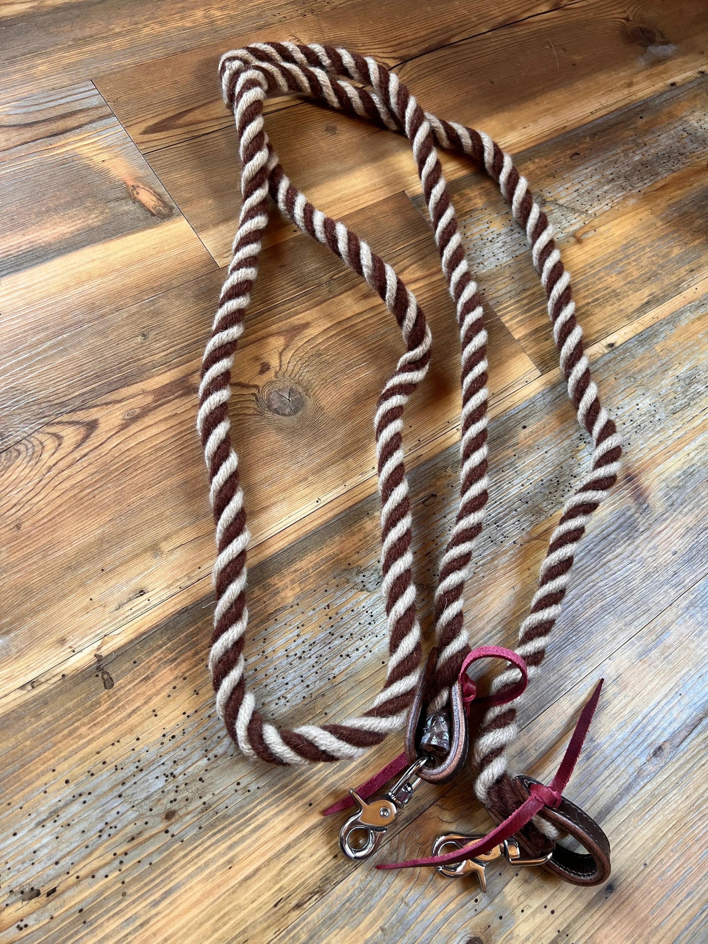 Rustic Mocha Mohair Contest Reins - 8 Ft