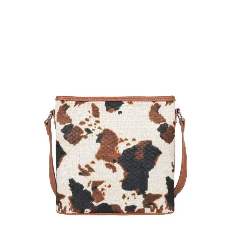 Montana West Cowprint Canvas Crossbody Bag