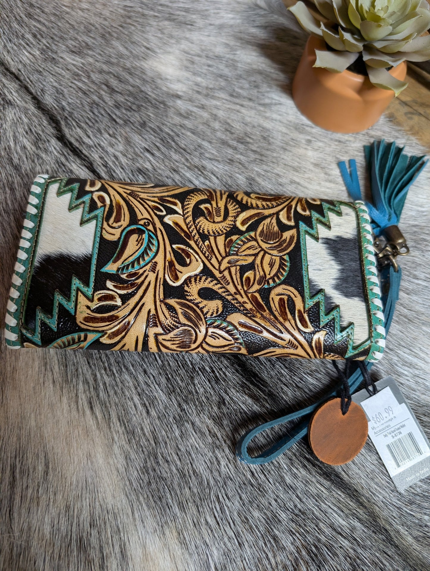 Myra Dolly Trail Hand Tooled Wallet/Wristlet