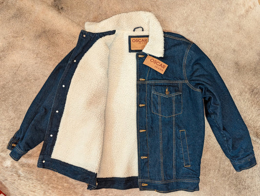 Oscar Jeans Men's Sherpa Lined Denim Jacket
