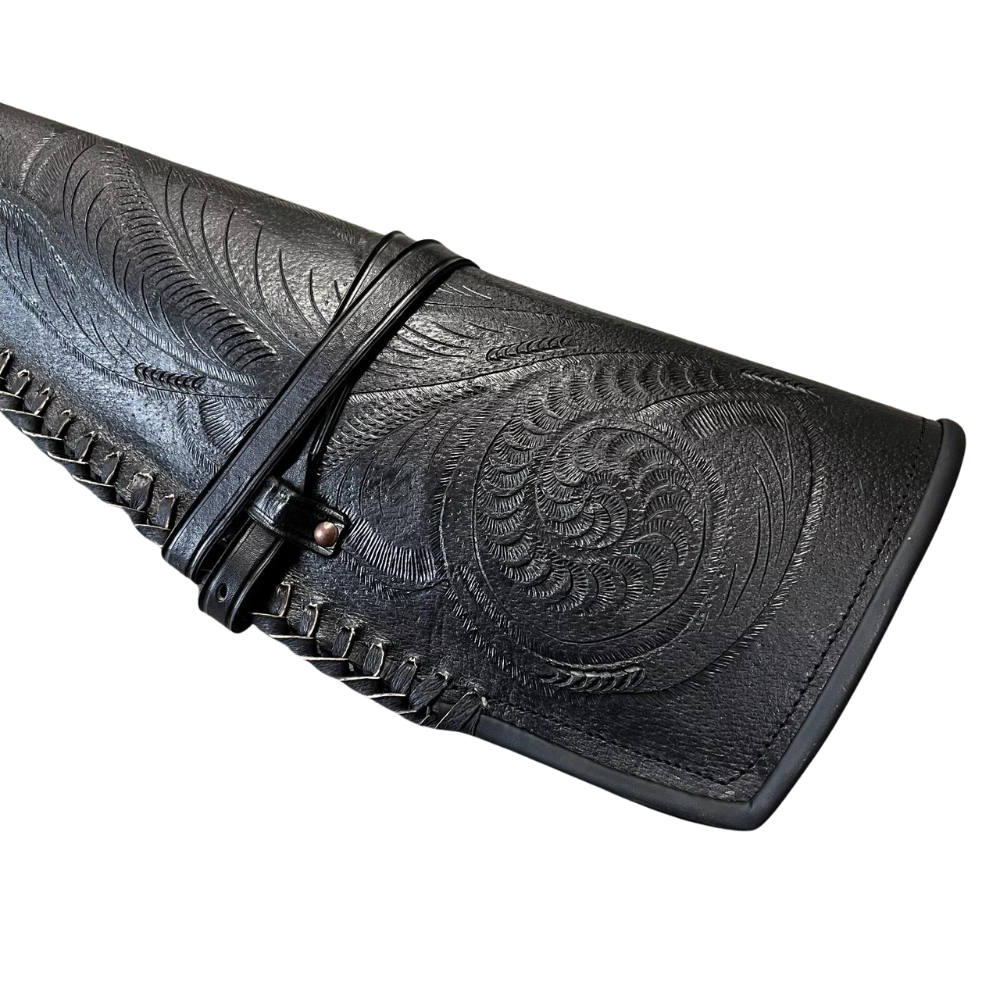 Mexican Leather Rifle Scabbard / Shotgun Sleeve - Black