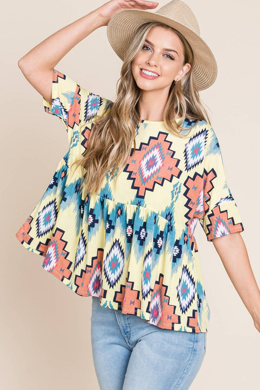 Aztec Print Top - small and medium available