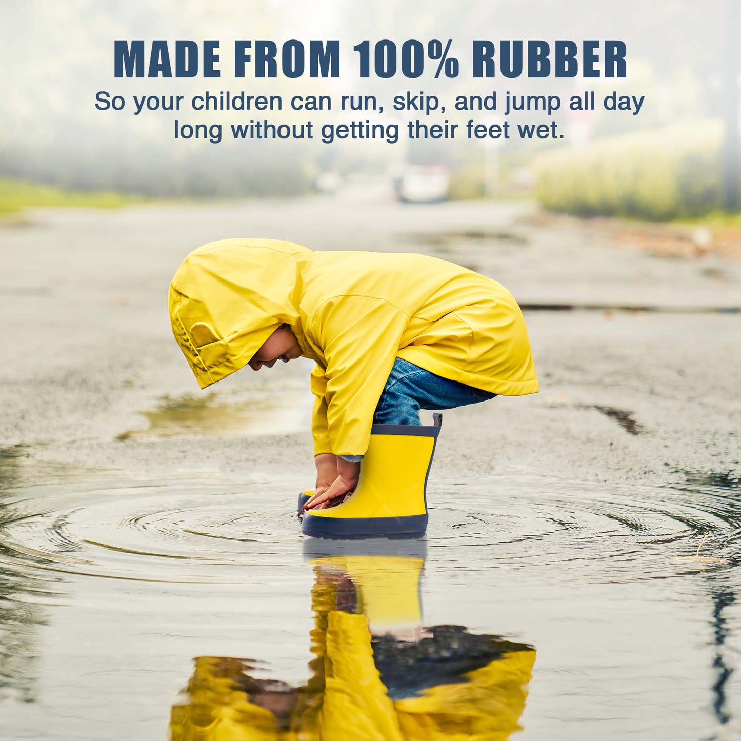 Norty Waterproof Rubber Rain Boots for Kids