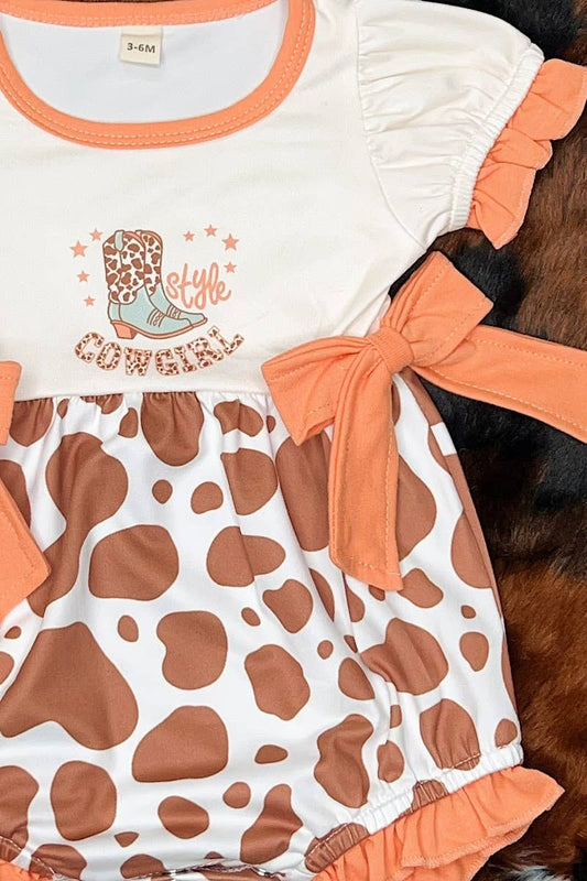 “Style Cowgirl” Cow-Spotted Baby Romper – Wild West Cuteness!