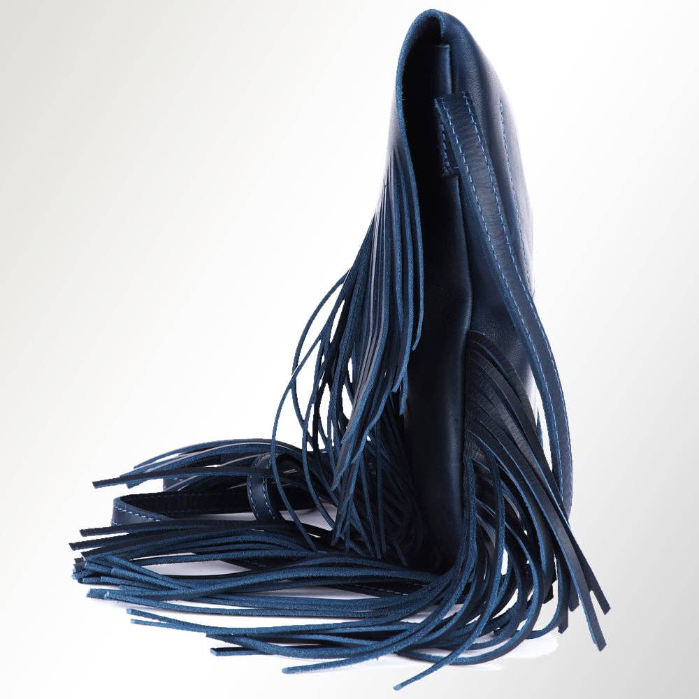 SWC429BLU Large Crossbody Genuine Leather bag western Bag