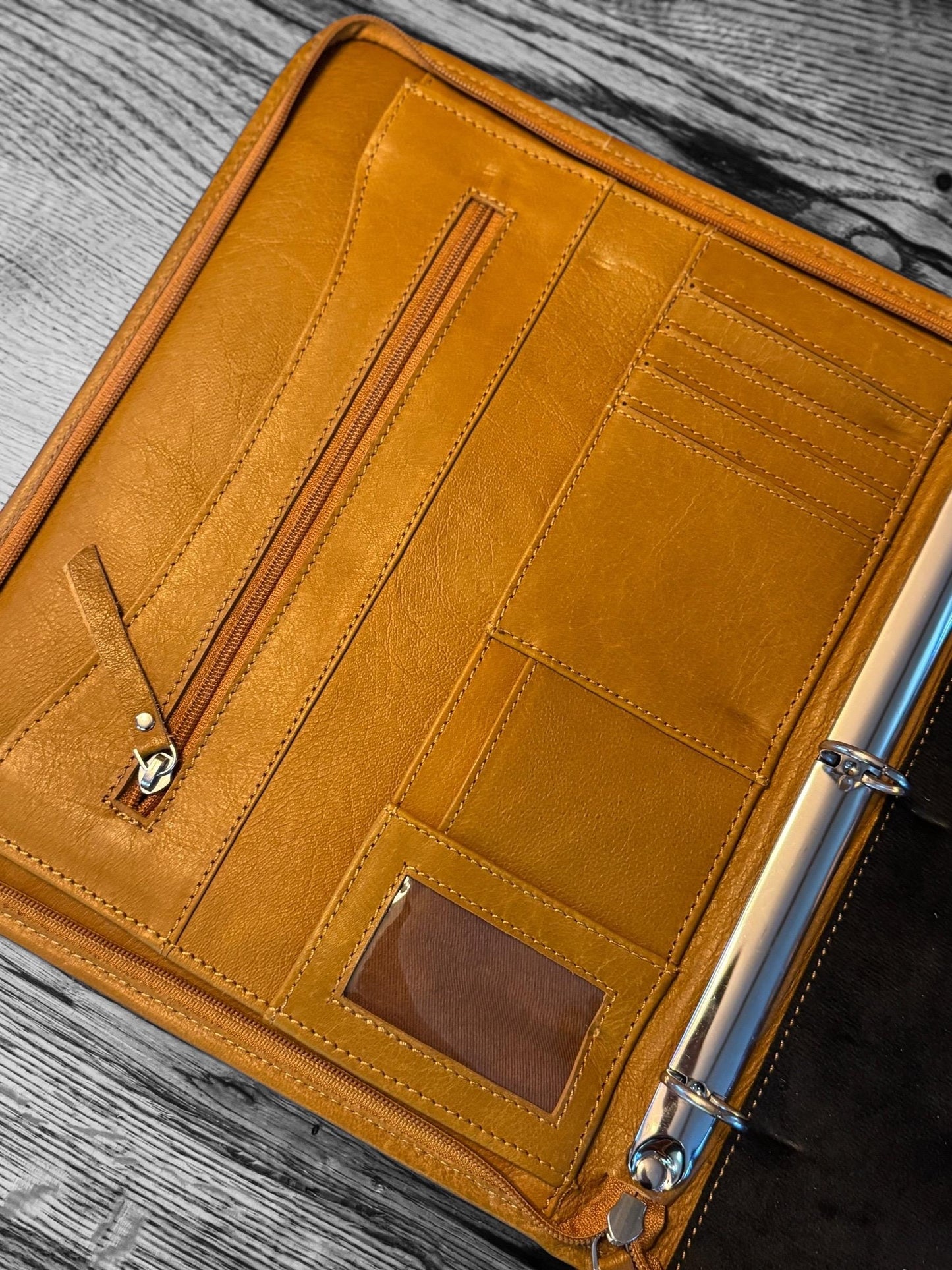 Business Autograph Headshot 3 Ring Folder Western Cowhide tooled leather by Double B Wild Rags