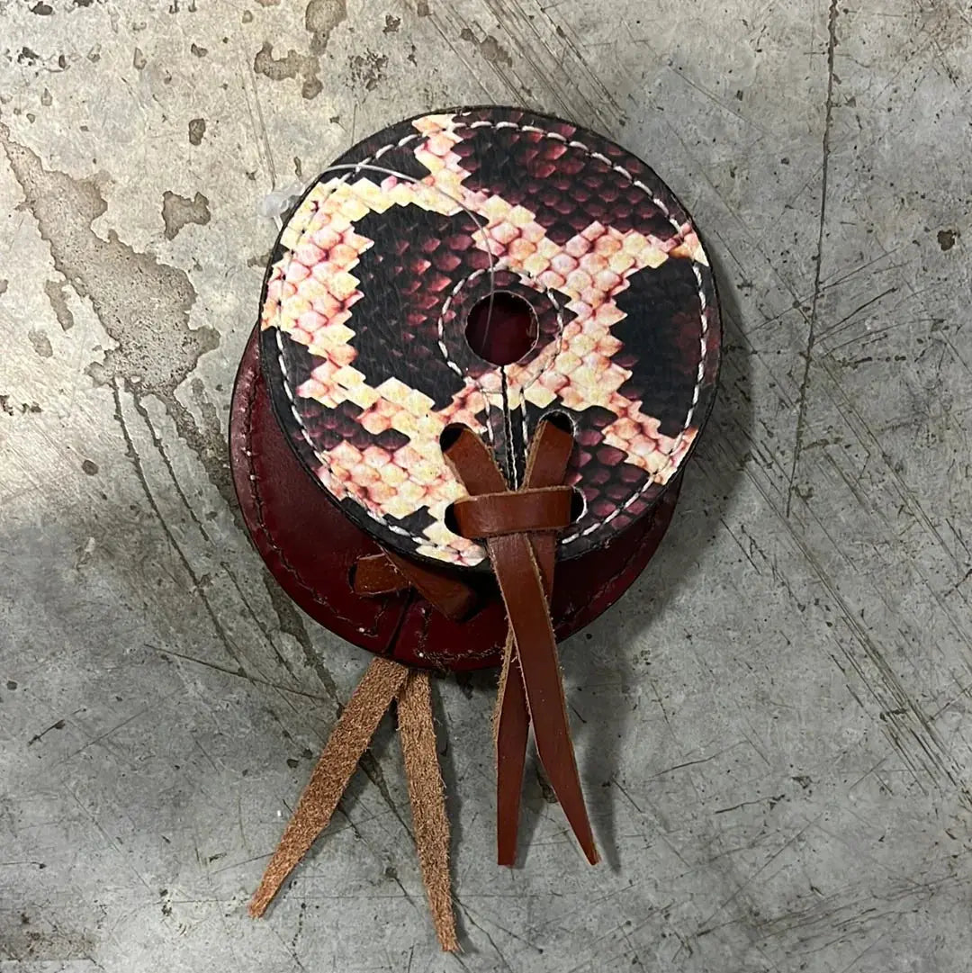 Leather bit guards with python design