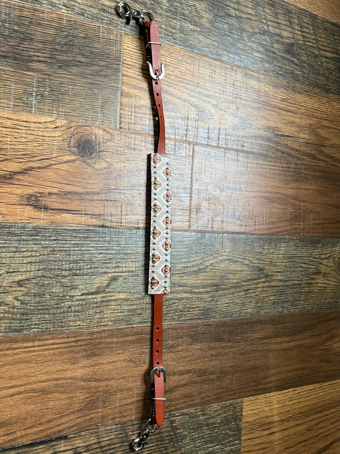 Tan/Orange Aztec Leather Wither Strap