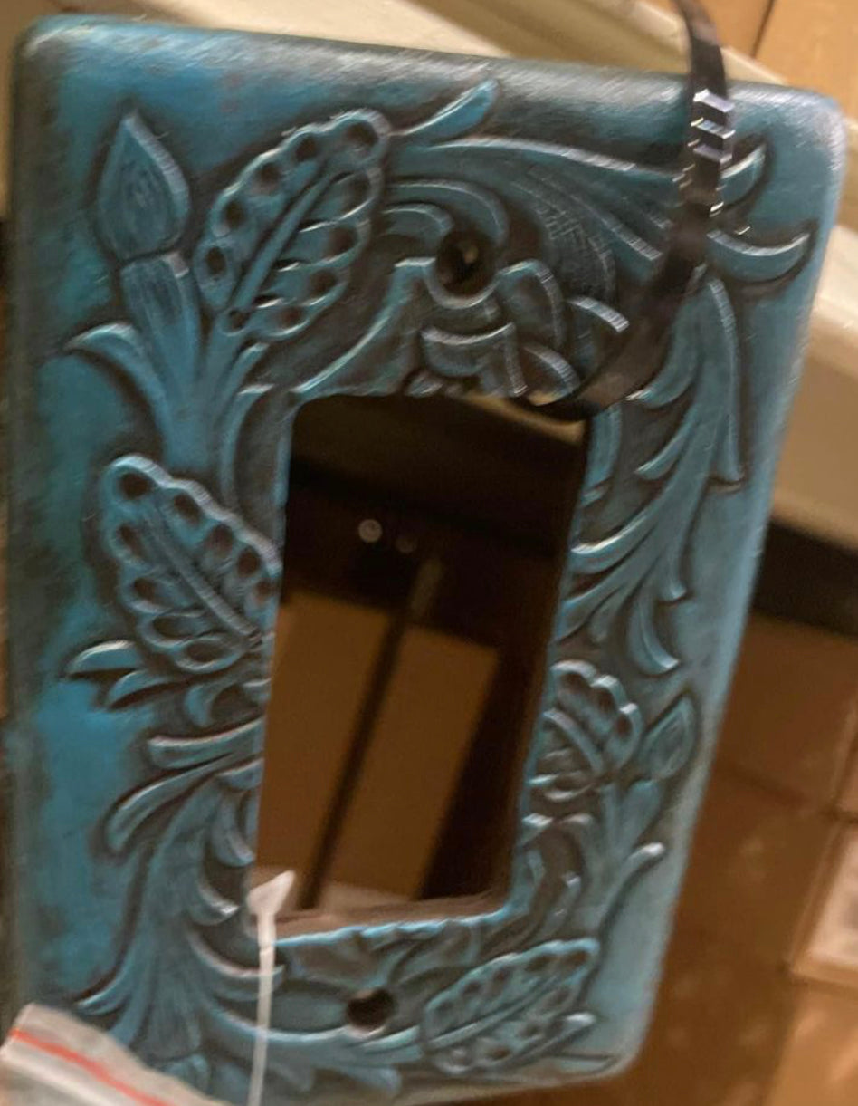 Turquoise Tooled Cover Rocker Plates