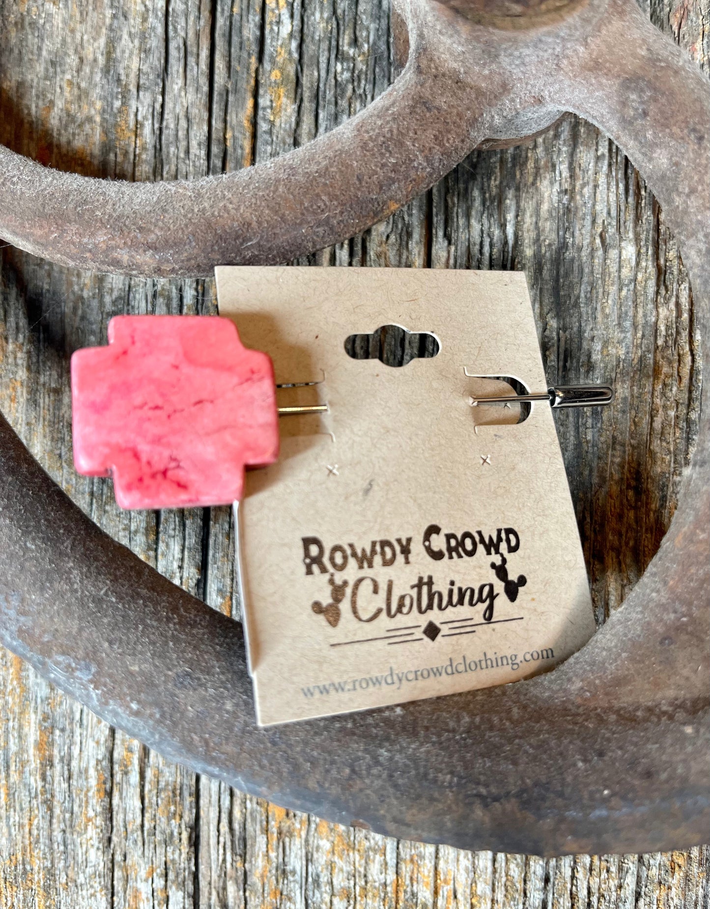 Pink Cross Hat Pin - SALE