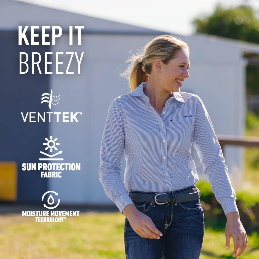 Ariat VentTEK Mazarine/White Stripe Stretch Shirt