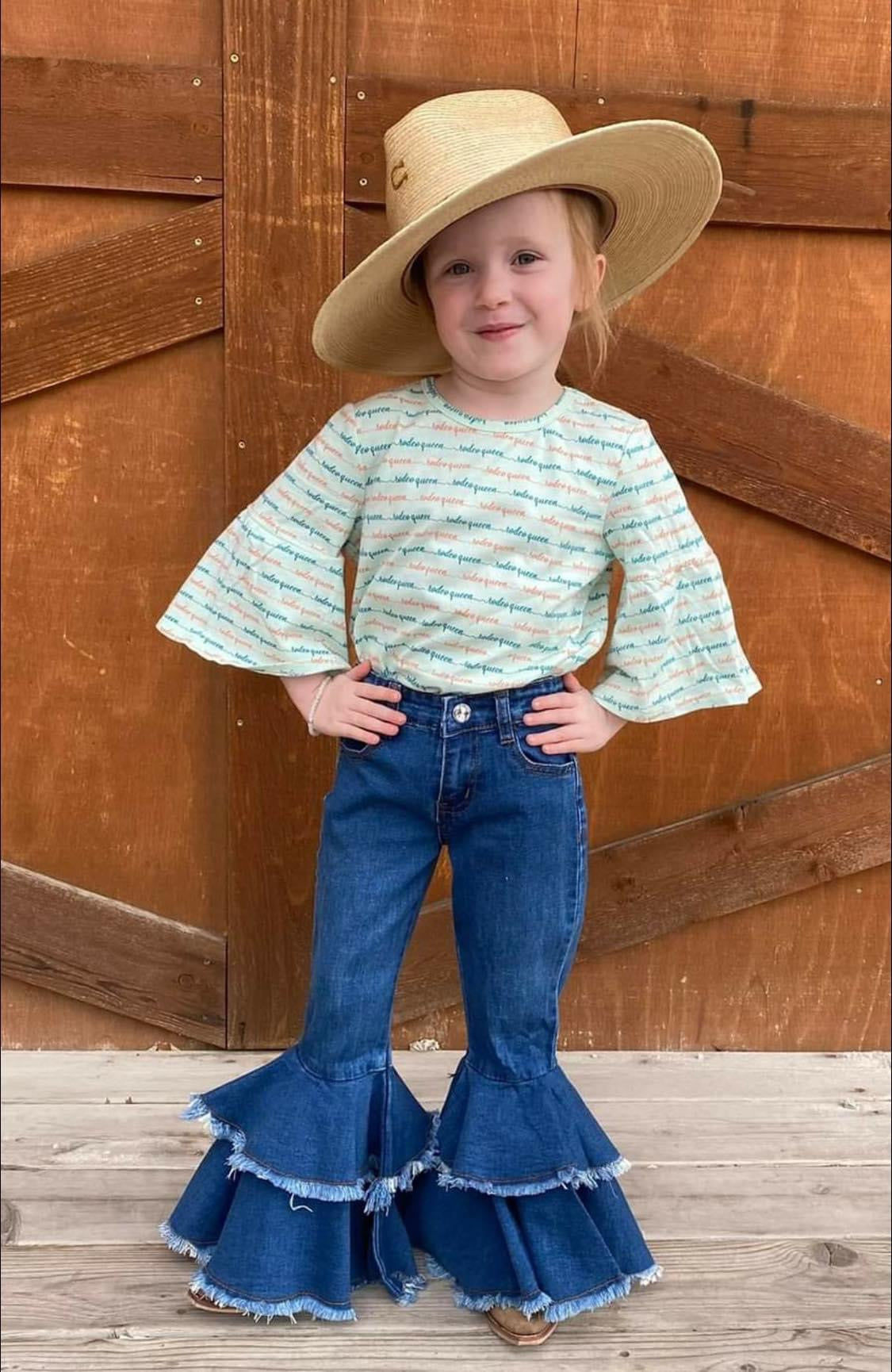 Cowgirl Hardware Double Ruffle Bell Jeans