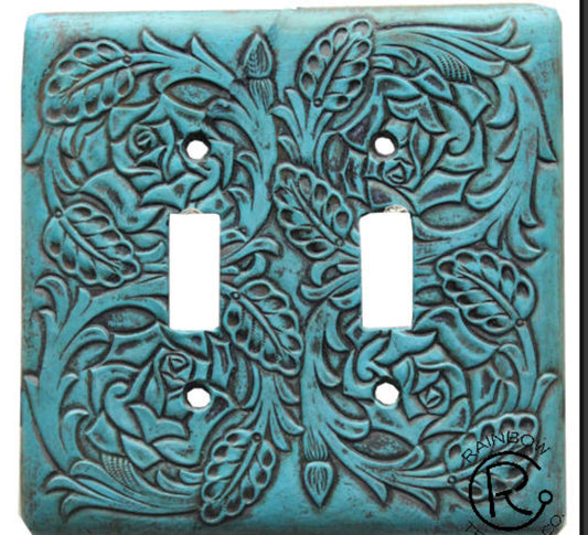 Turquoise Tooled Cover Plates