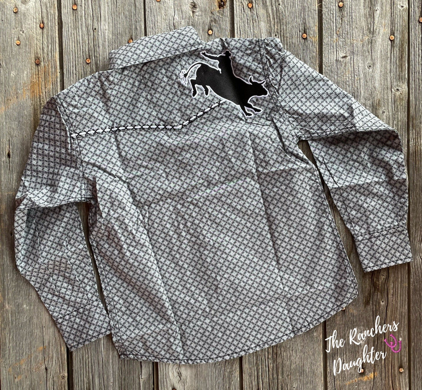 Boy’s Charcoal Diamond Western Shirt