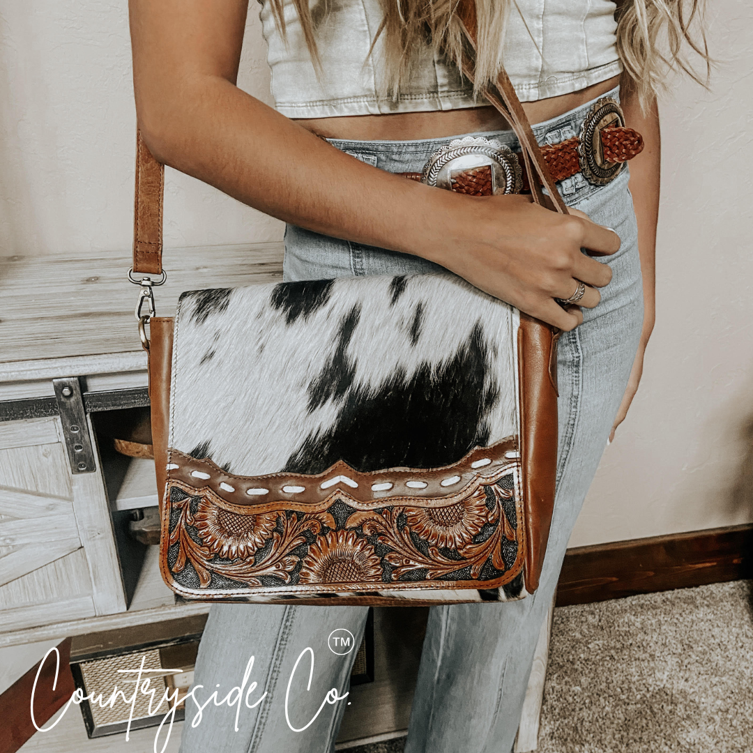Magdalene Cowhide Concealed Carry Purse