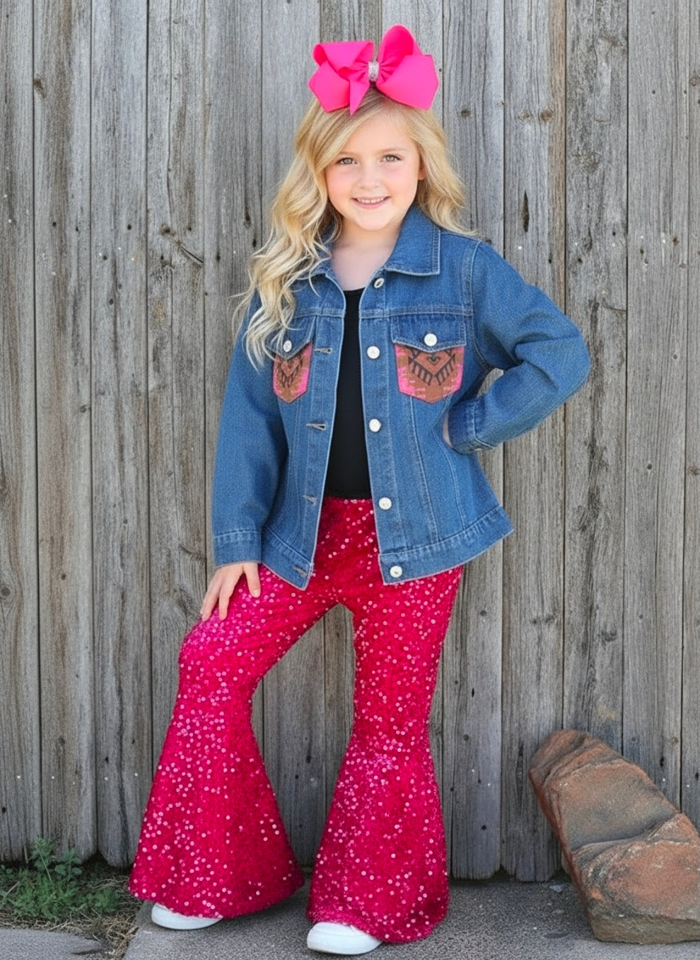 Denim Jacket w/ Aztec Pocket