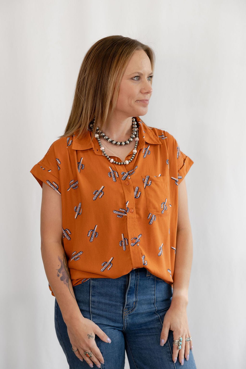 Saguaro Sunset Button Up Blouse