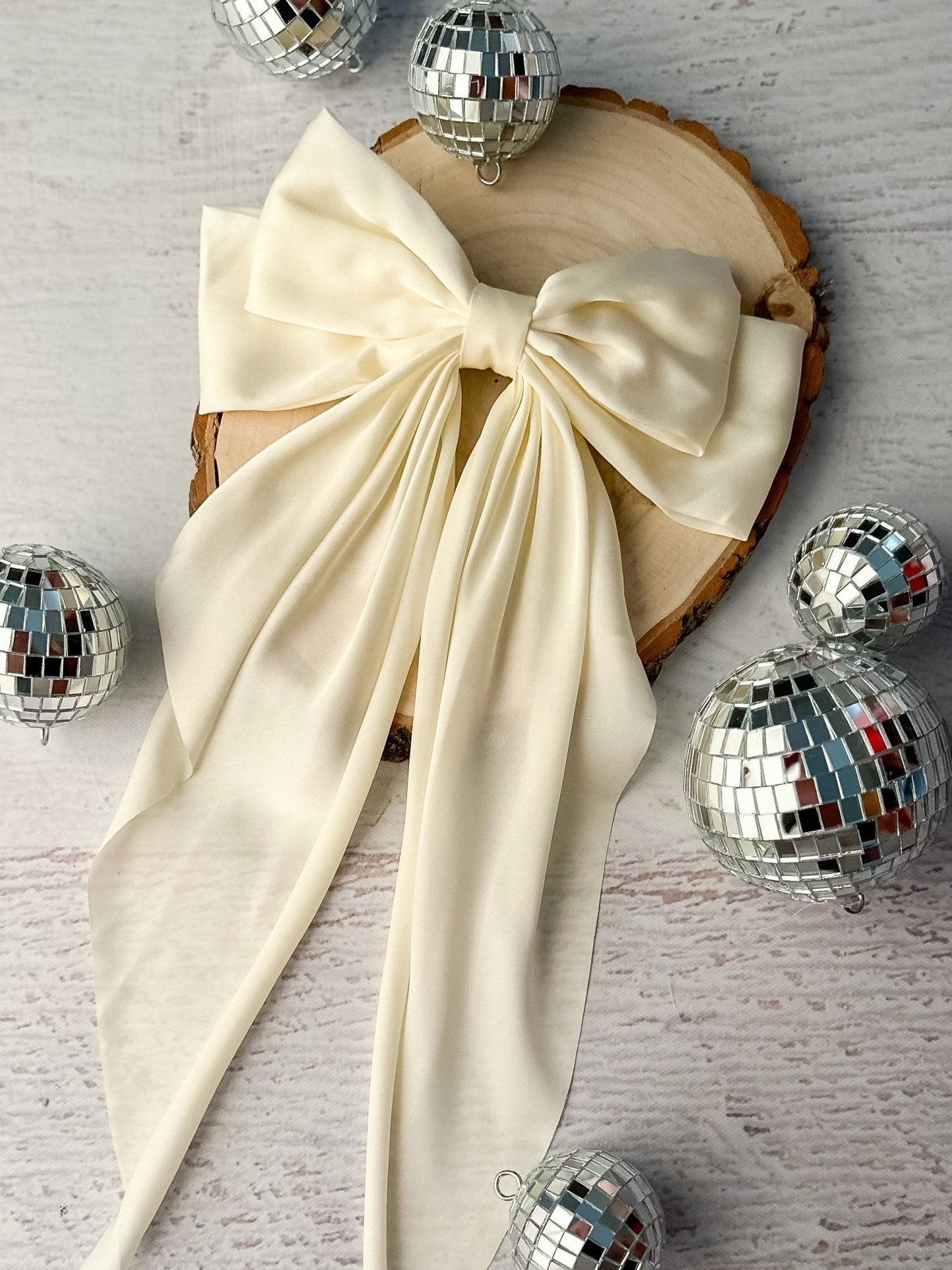 Satin Coquette Bows - French Clip - 8"