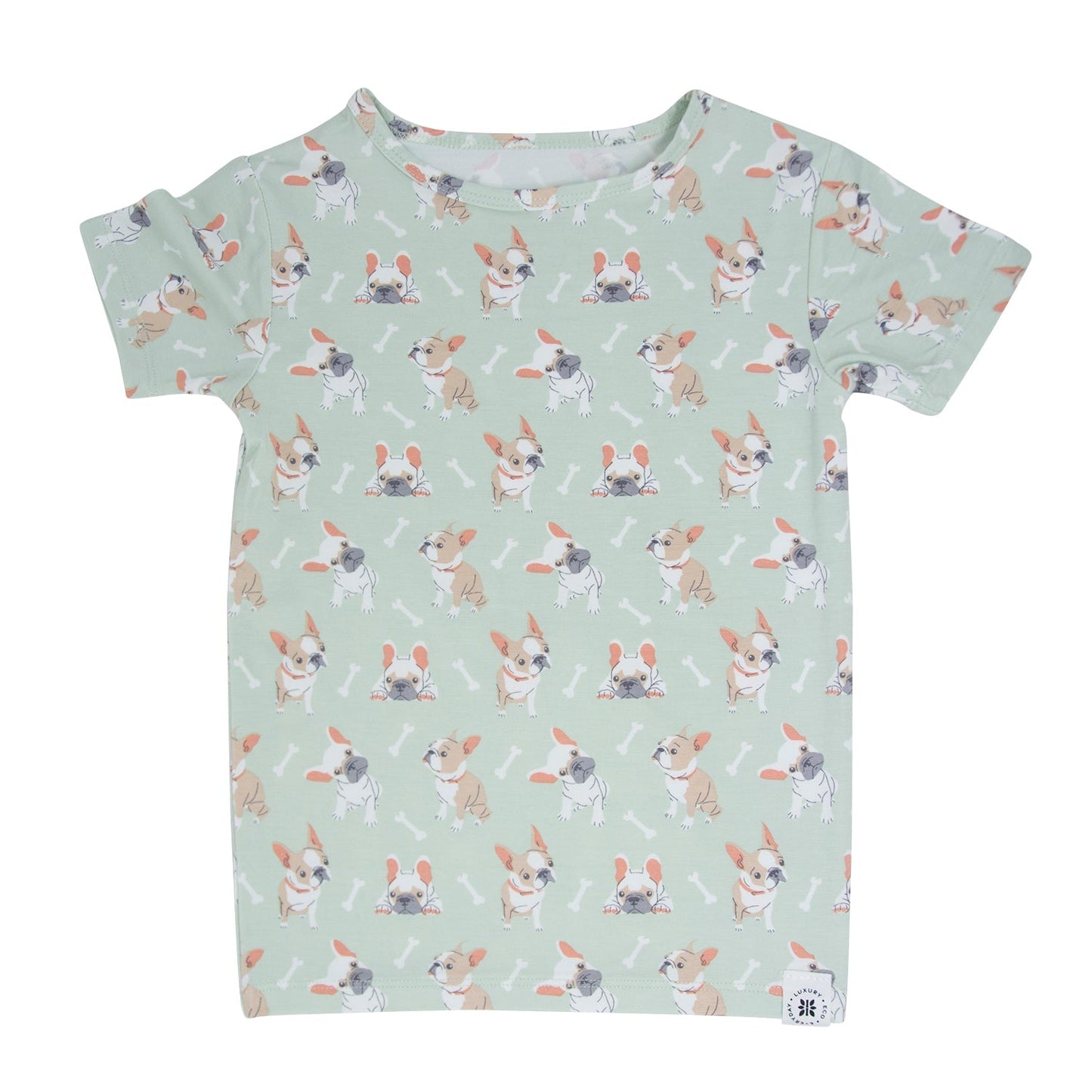 Mint Frenchie Puppy Summer Pajama Set