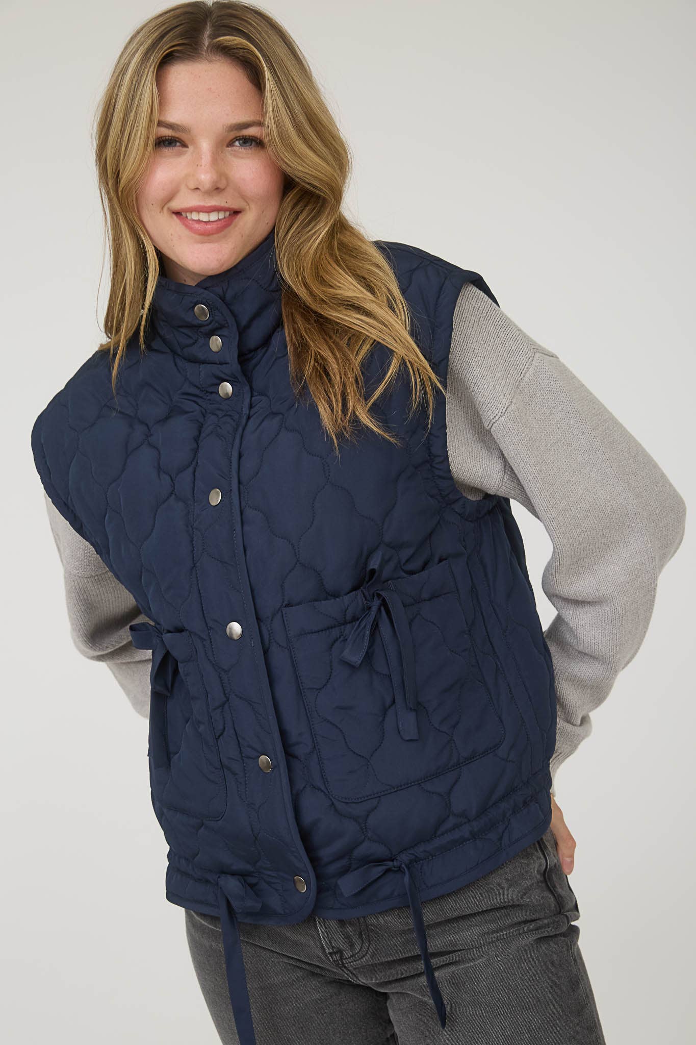 Tie Down Quilted Puffer Vest - 5 Colors!