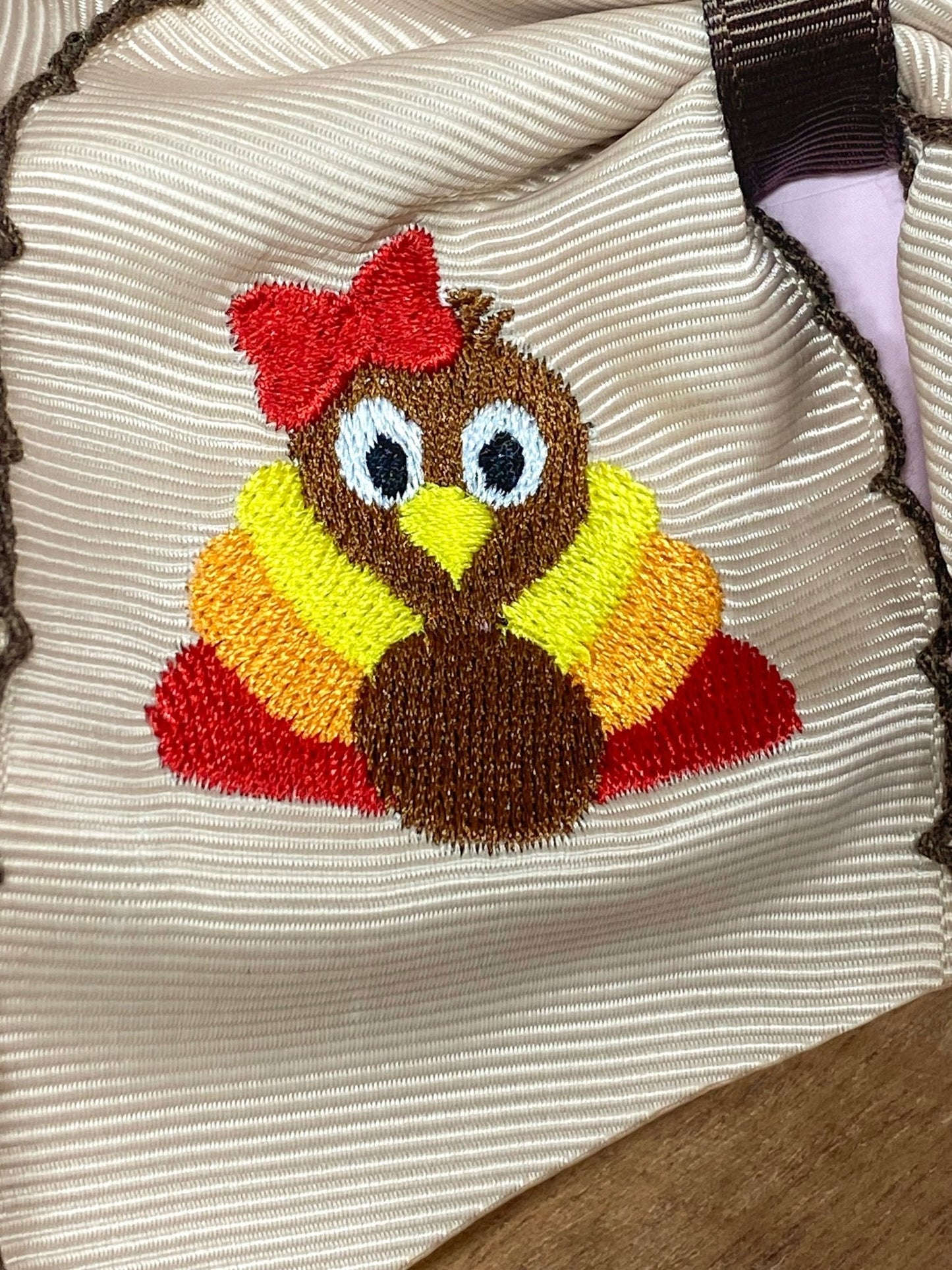 Turkey Embroidered Moonstitch Bow Headband