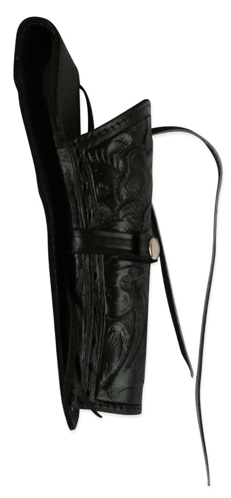 Hip Draw Tooled Leather Holster - Black